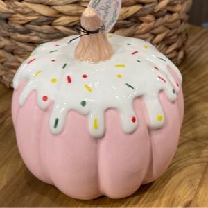 Halloween Pink Frosted Cupcake Donut Pumpkin 🧁w/Sprinkles smaller Size NWT